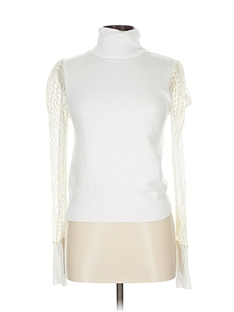 Pre-owned Love Tree Turtleneck Sweater In White