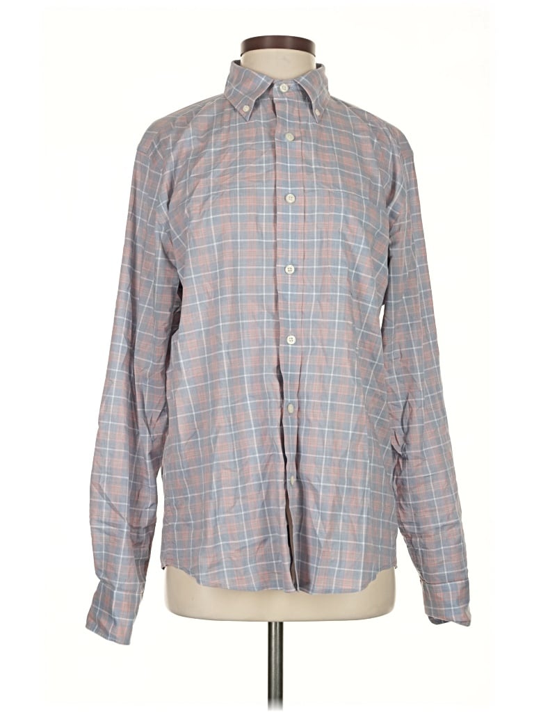 Pre-owned Faherty Long Sleeve Button Down Shirt In Gray