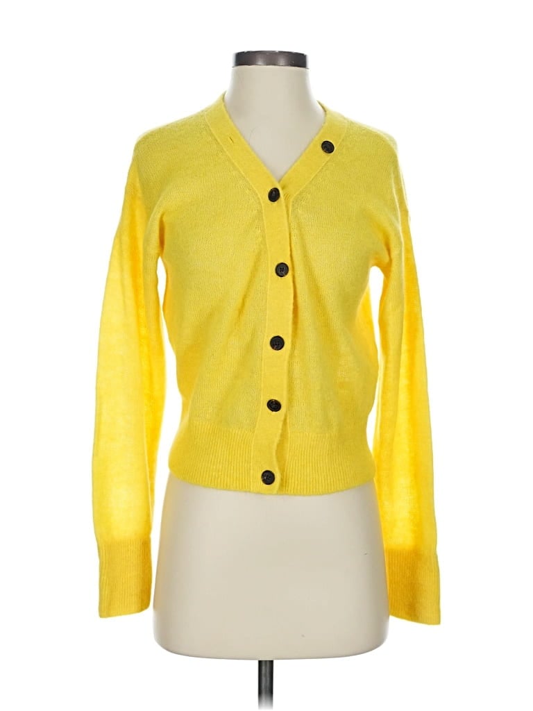 Pre-owned Madewell Wool Cardigan Sweater In Yellow