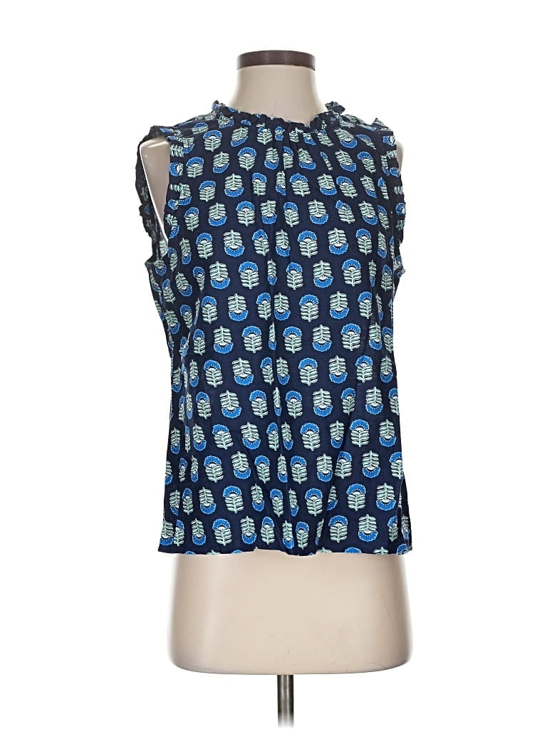Pre-owned J.crew Factory Store Sleeveless Blouse In Blue