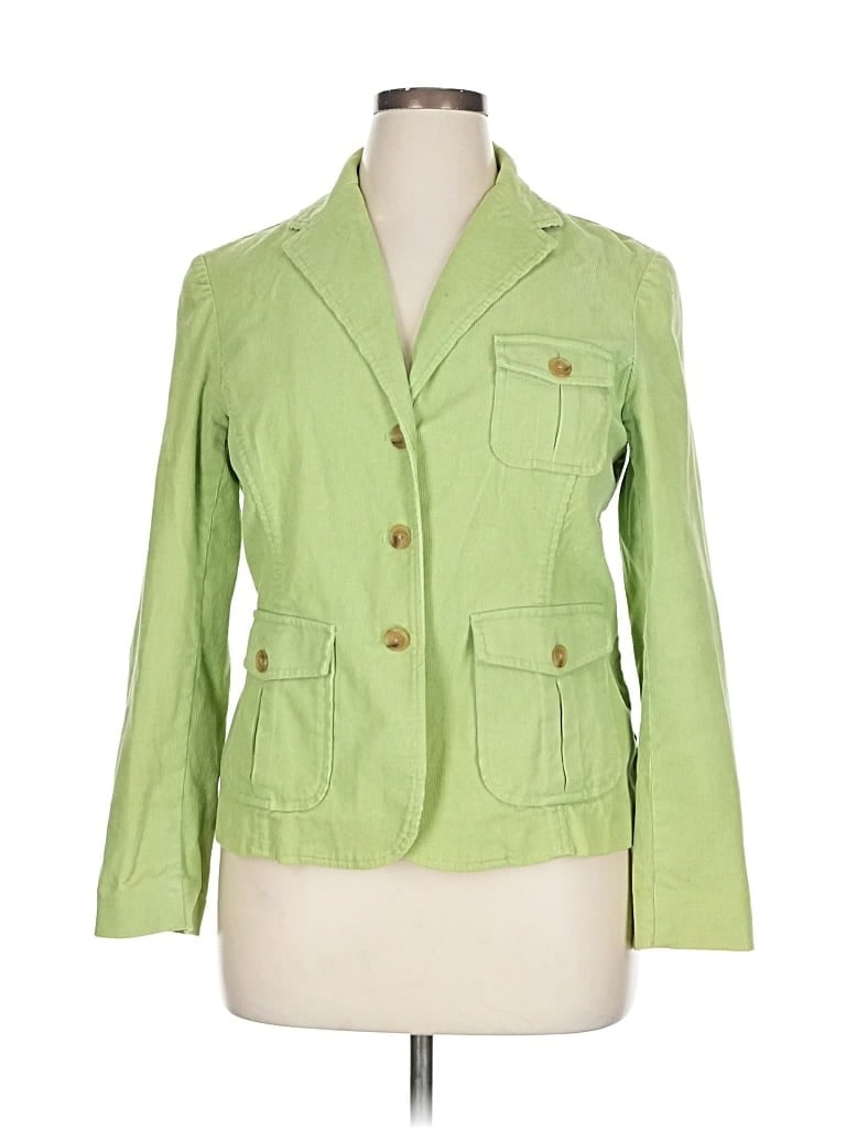 Pre-owned Lands' End Blazer Jacket In Green