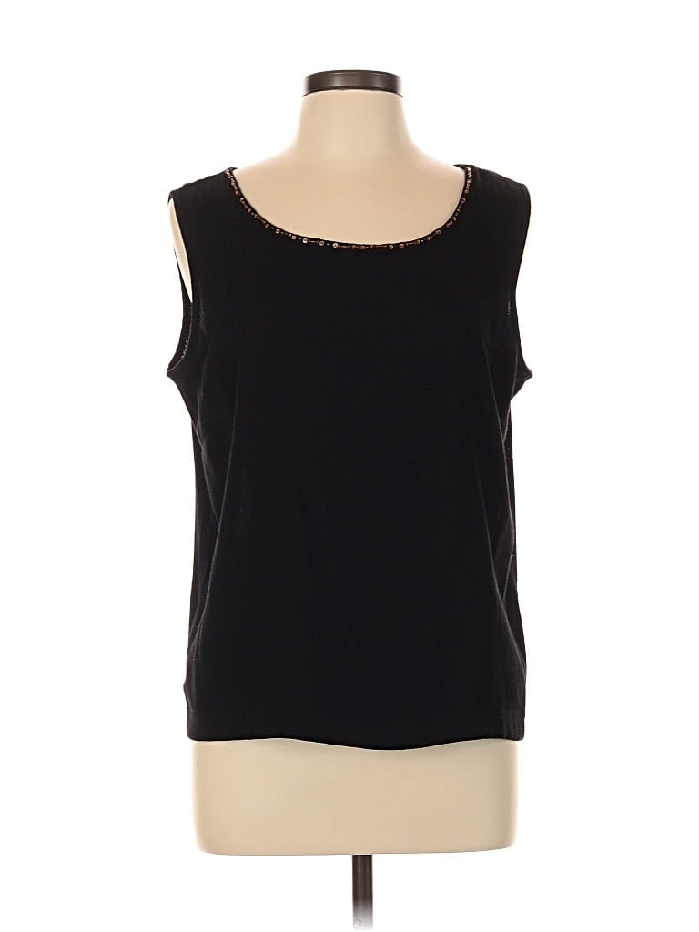 Pre-owned Koret Sleeveless Top Black Scoop Neck Tops