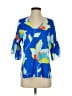Crosby 100% Polyester Blue 3/4 Sleeve Blouse Size XS - photo 1