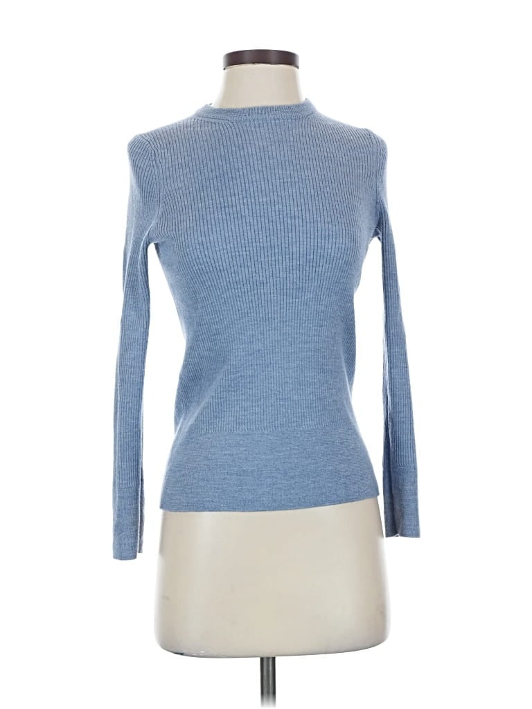 Pre-owned Saks Fifth Avenue Long Sleeve Turtleneck In Blue