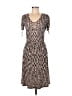 Nikki Poulos Animal Print Tan Casual Dress Size S - photo 1