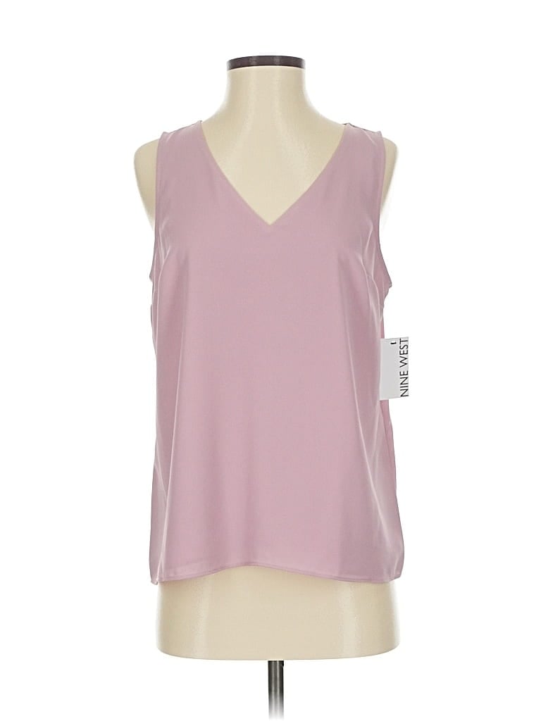 Pre-owned Nine West Sleeveless Top Pink V Neck Tops
