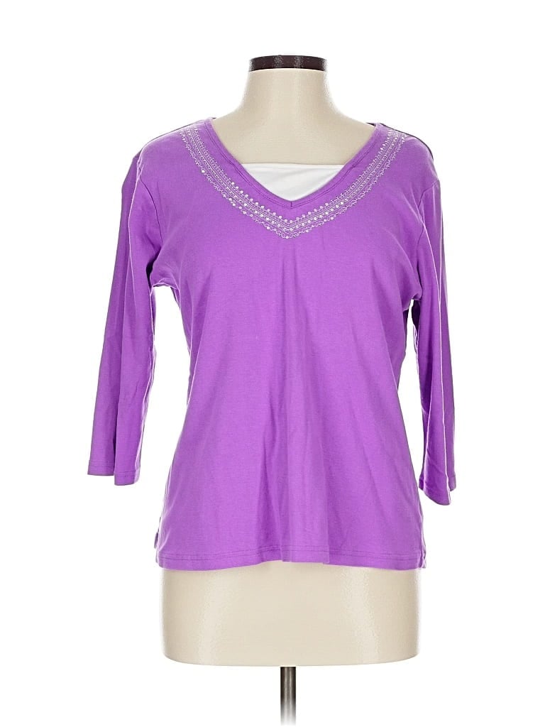 Pre-owned Bobbie Brooks 3/4 Sleeve T-shirt In Purple