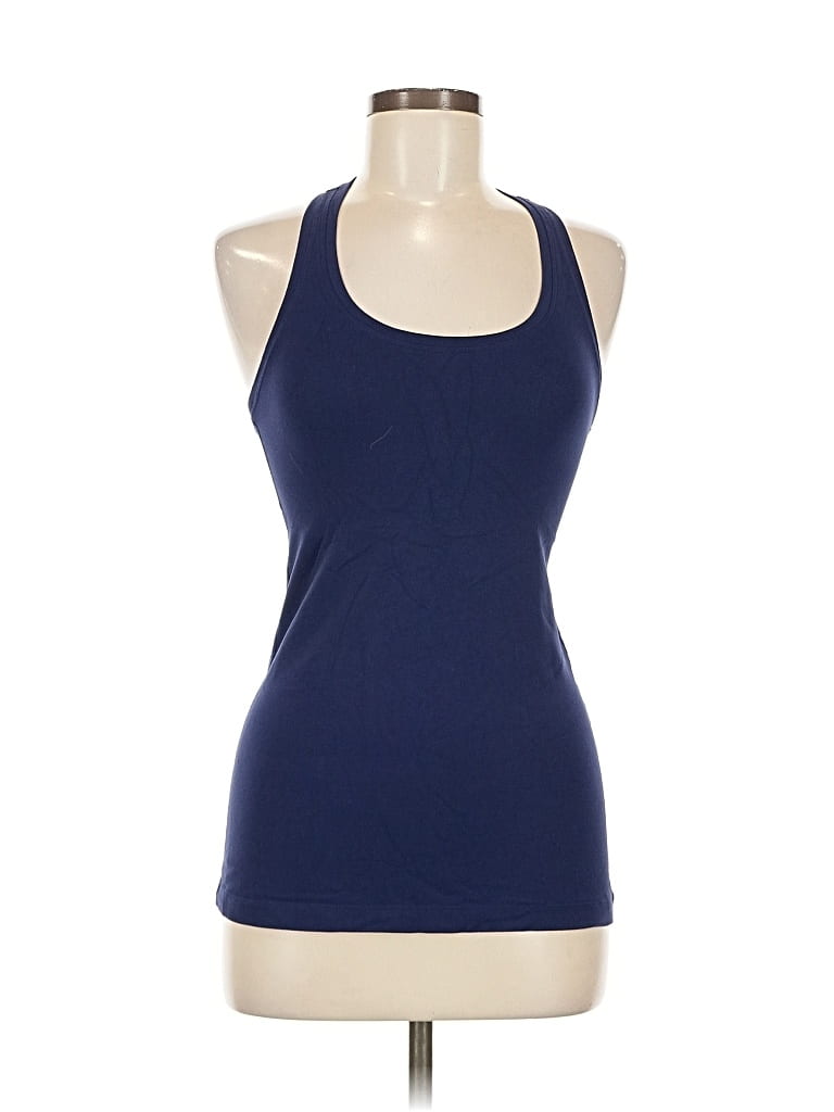 Pre-owned Lululemon Athletica Tank Top Blue Halter Neckline Tops