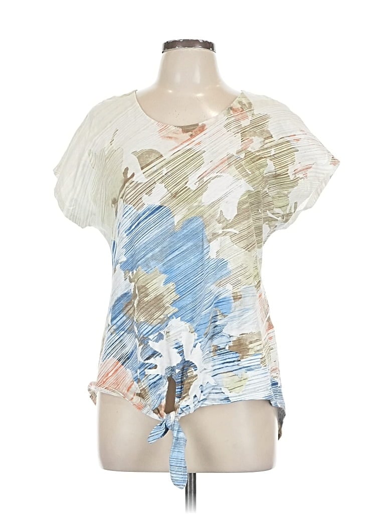 Pre-owned Chico's Short Sleeve T-shirt In White