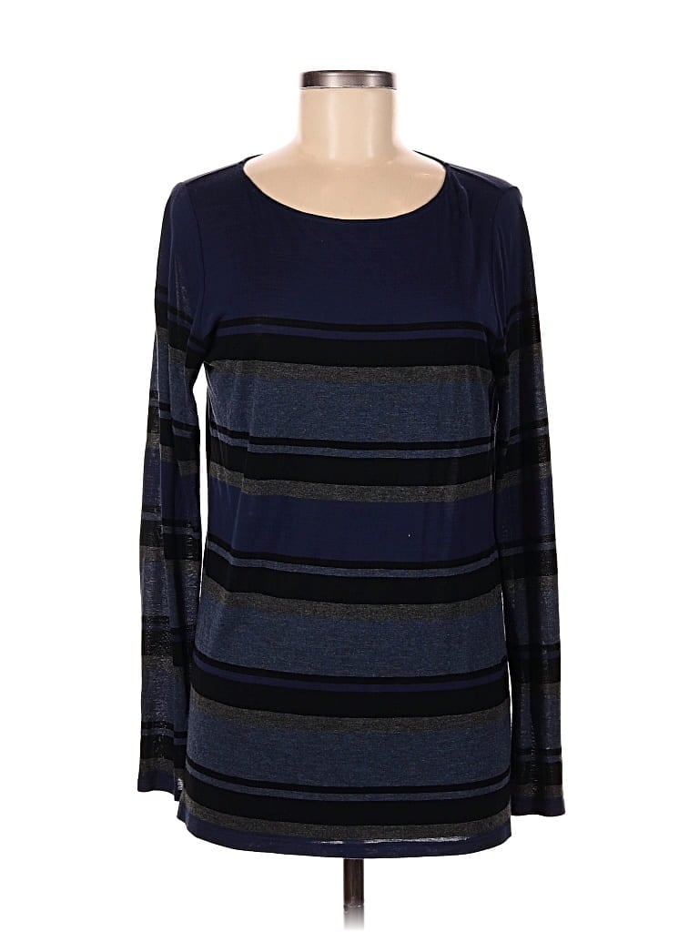 Pre-owned Vince Long Sleeve Top Blue Boatneck Tops