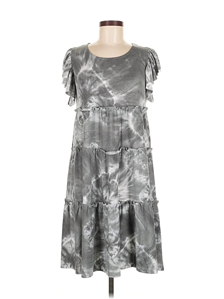 Pre-owned Zenana Casual Dress In Gray