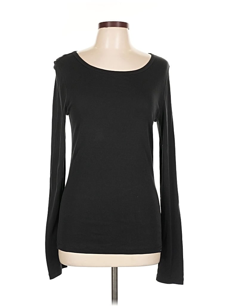 Pre-owned 7 For All Mankind Long Sleeve T-shirt In Black