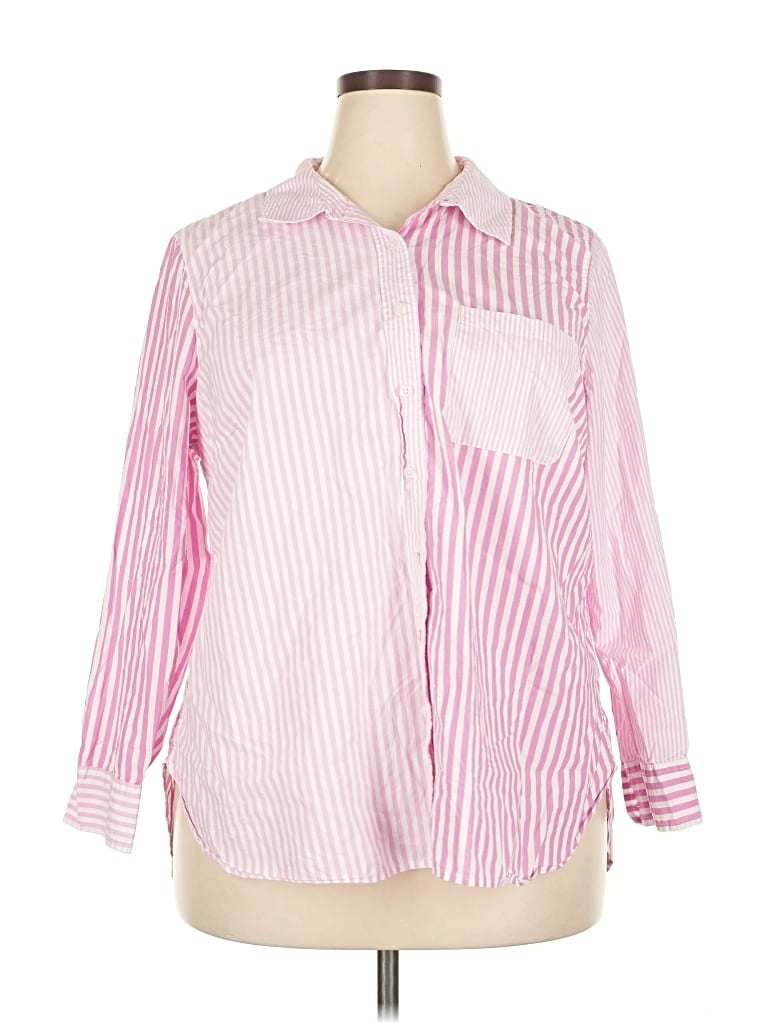 Pre-owned Talbots Long Sleeve Button Down Shirt In Pink