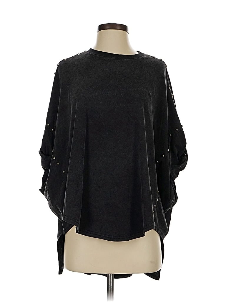 Pre-owned Blue B 3/4 Sleeve T-shirt In Black