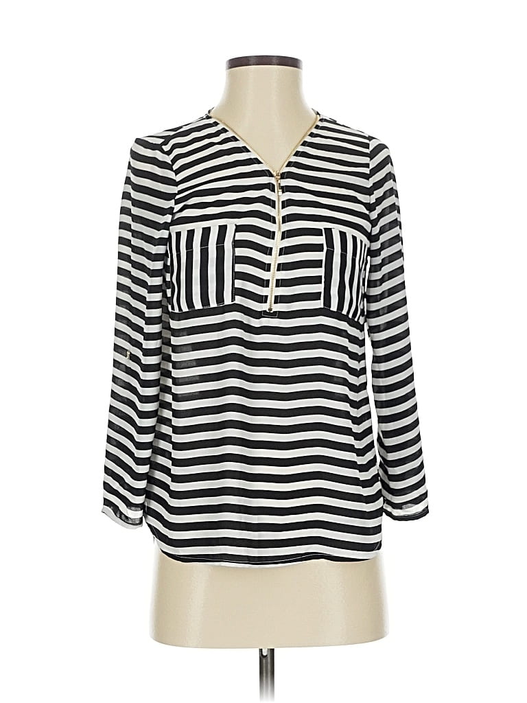 Pre-owned Active Usa Long Sleeve Blouse In Black