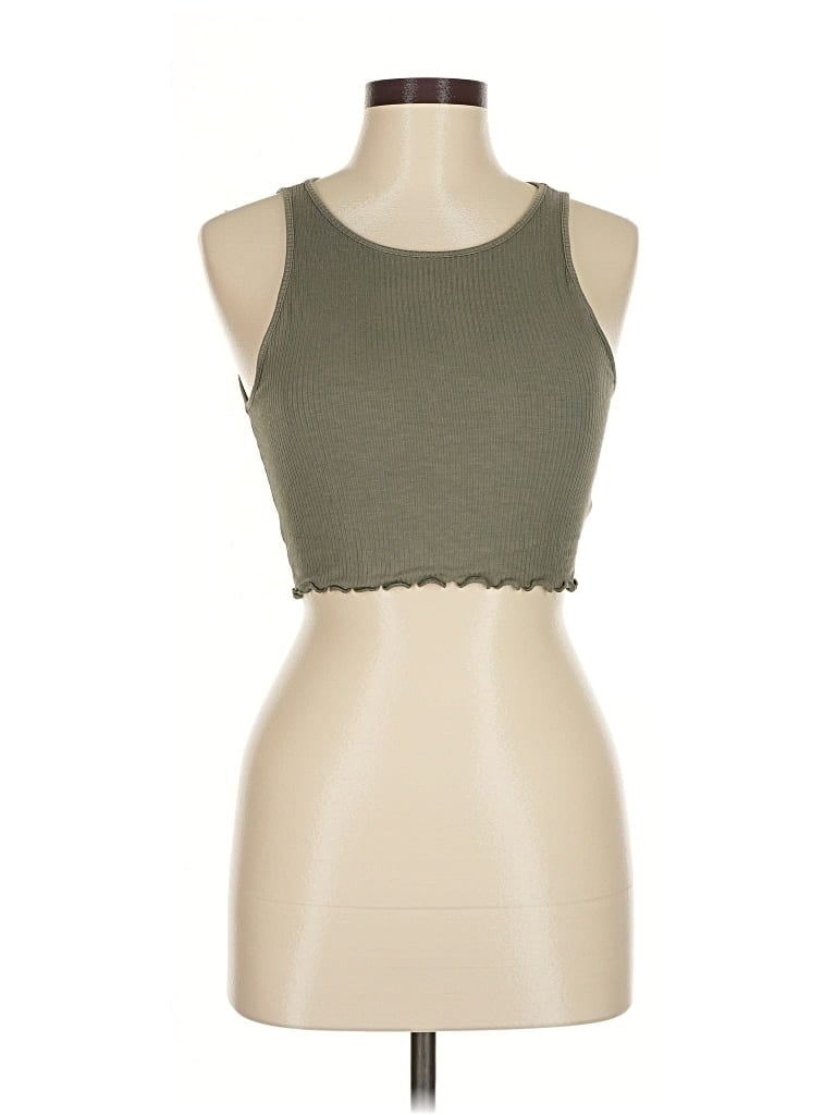 Pre-owned American Eagle Outfitters Tank Top Green Halter Neckline Tops