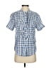 Dylan 100% Cotton Checkered-gingham Blue Short Sleeve Button-Down Shirt Size S - photo 1