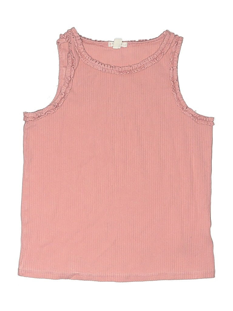 Pre-owned Crewcuts Kids' Sleeveless Top Pink Scoop Neck Tops