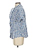 Dylan 100% Cotton Checkered-gingham Blue Short Sleeve Button-Down Shirt Size S - photo 5