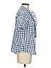 Dylan 100% Cotton Checkered-gingham Blue Short Sleeve Button-Down Shirt Size S - photo 4