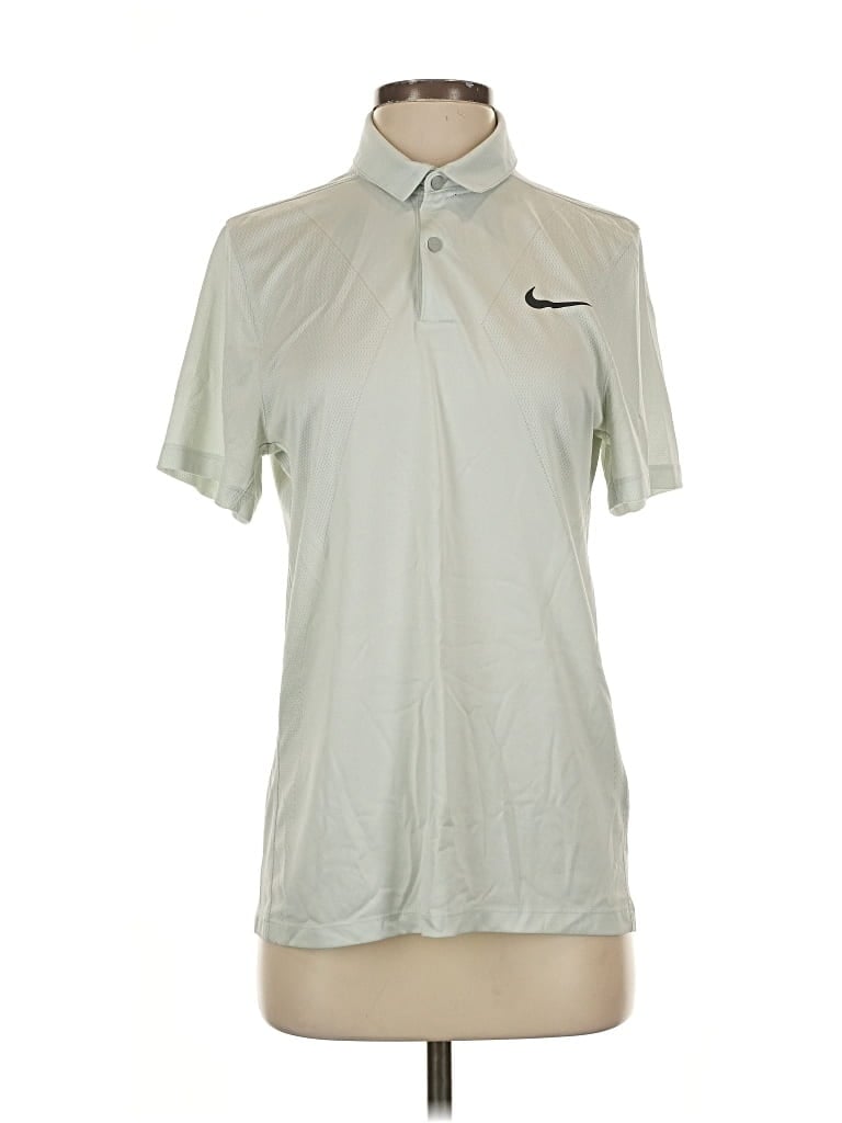 Pre-owned Nike Short Sleeve Polo Shirt In Silver