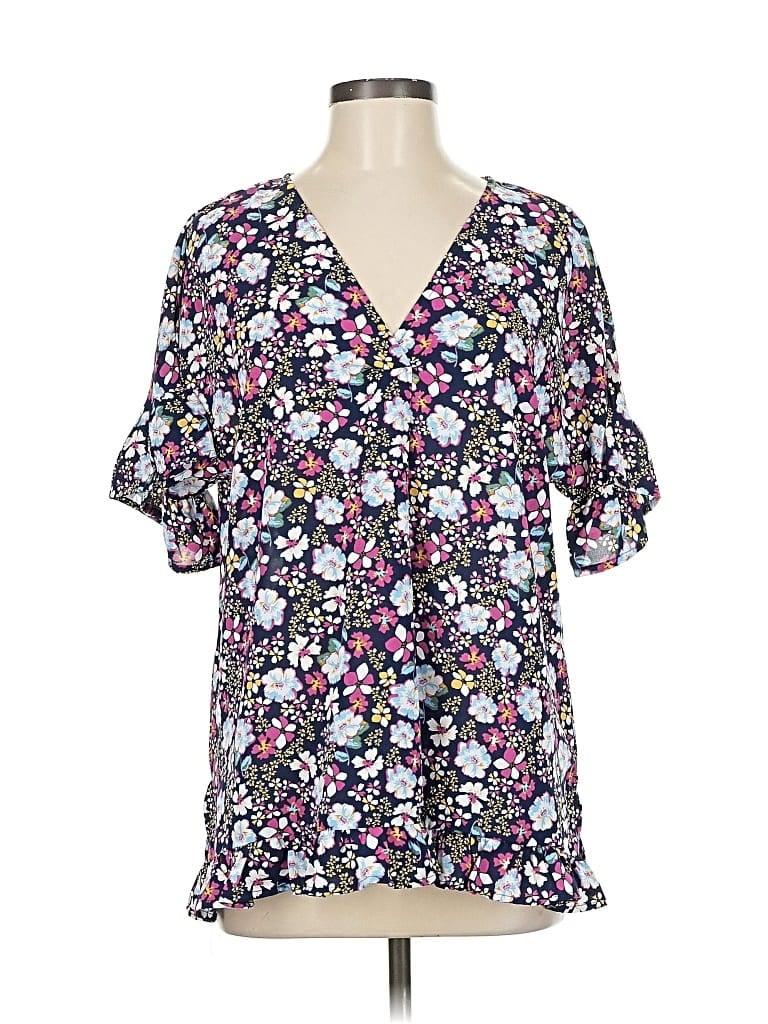 Pre-owned Assorted Brands Short Sleeve Blouse In Purple