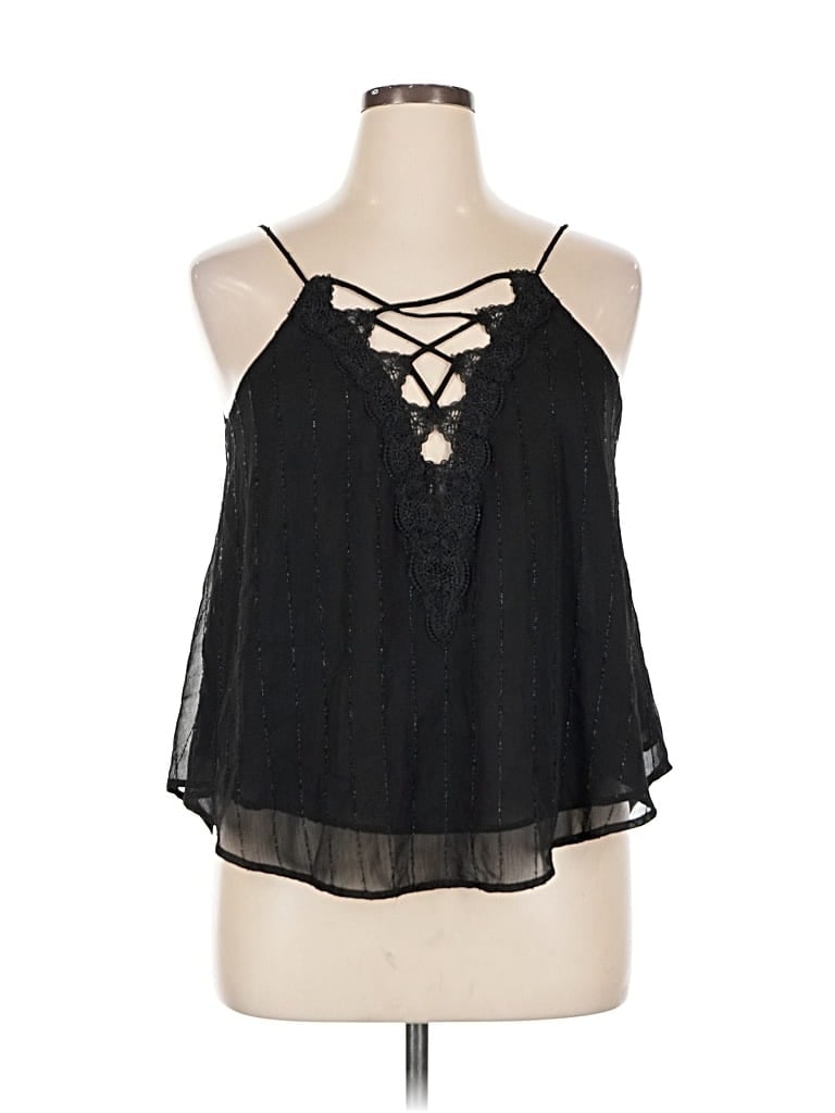 Pre-owned Astr Sleeveless Blouse In Black