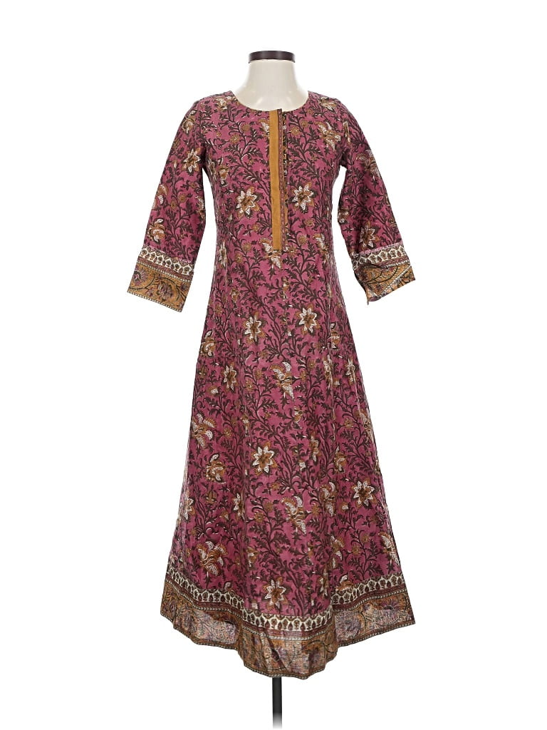 Pre-owned Fabindia Casual Dress In Burgundy