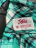 Justice 100% Rayon Plaid Green Long Sleeve Button-Down Shirt Size 14 - photo 3