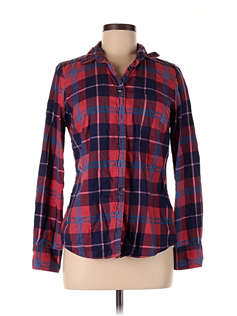 Pre-owned J.crew Factory Store Long Sleeve Button Down Shirt In Red