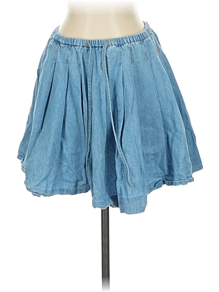 Pre-owned Wayf Denim Skirt In Blue