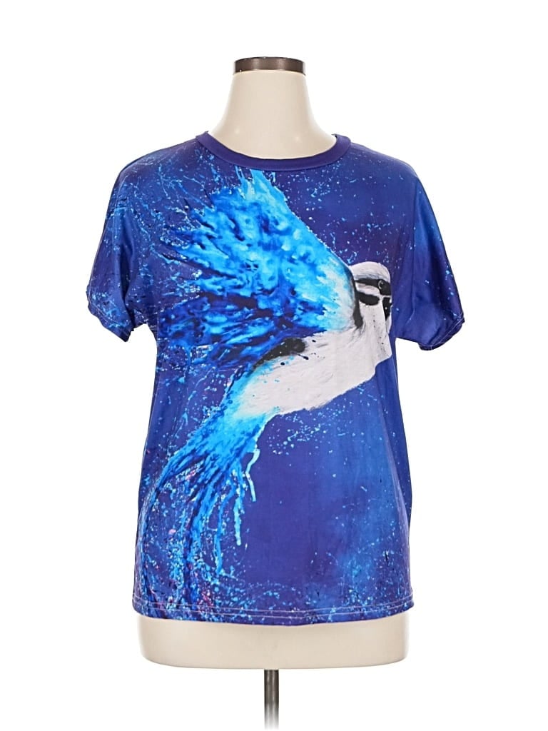 Pre-owned Unbranded Short Sleeve T-shirt In Blue