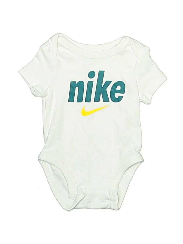 Pre-owned Nike Babies' Short Sleeve Onesie In Green