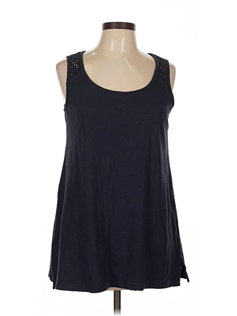 Pre-owned Eddie Bauer Sleeveless Top Black Scoop Neck Tops