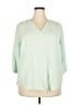 Torrid 100% Rayon Green 3/4 Sleeve Blouse Size 2X Plus (2) - photo 1