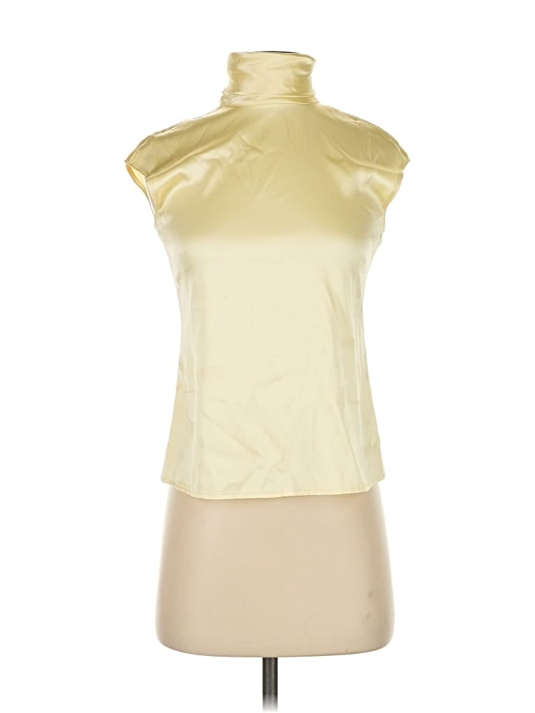 Pre-owned Linda Allard Ellen Tracy Sleeveless Blouse In Gold