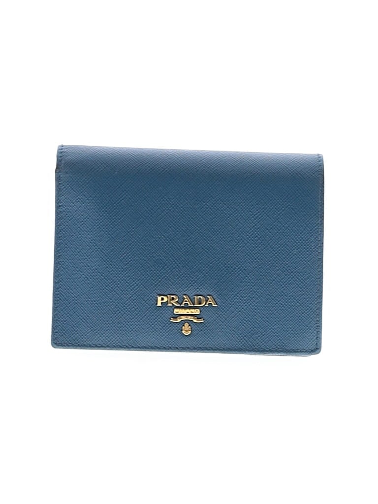 Pre-owned Prada Leather Wallet In Blue