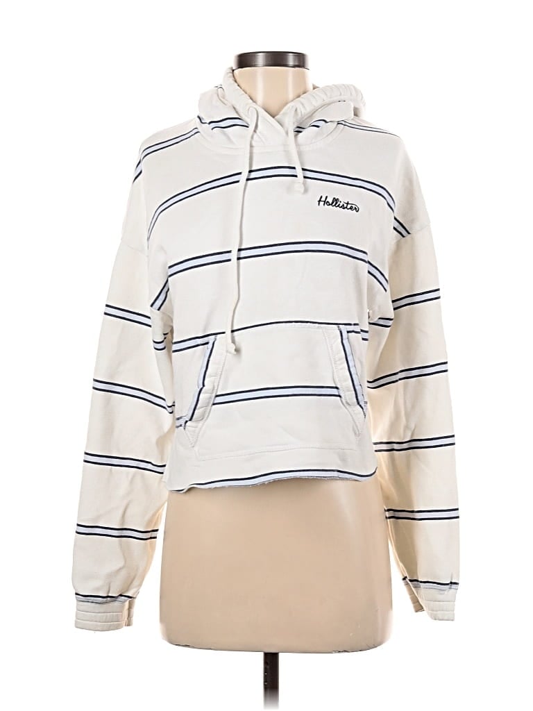 Pre-owned Hollister Pullover Hoodie In White
