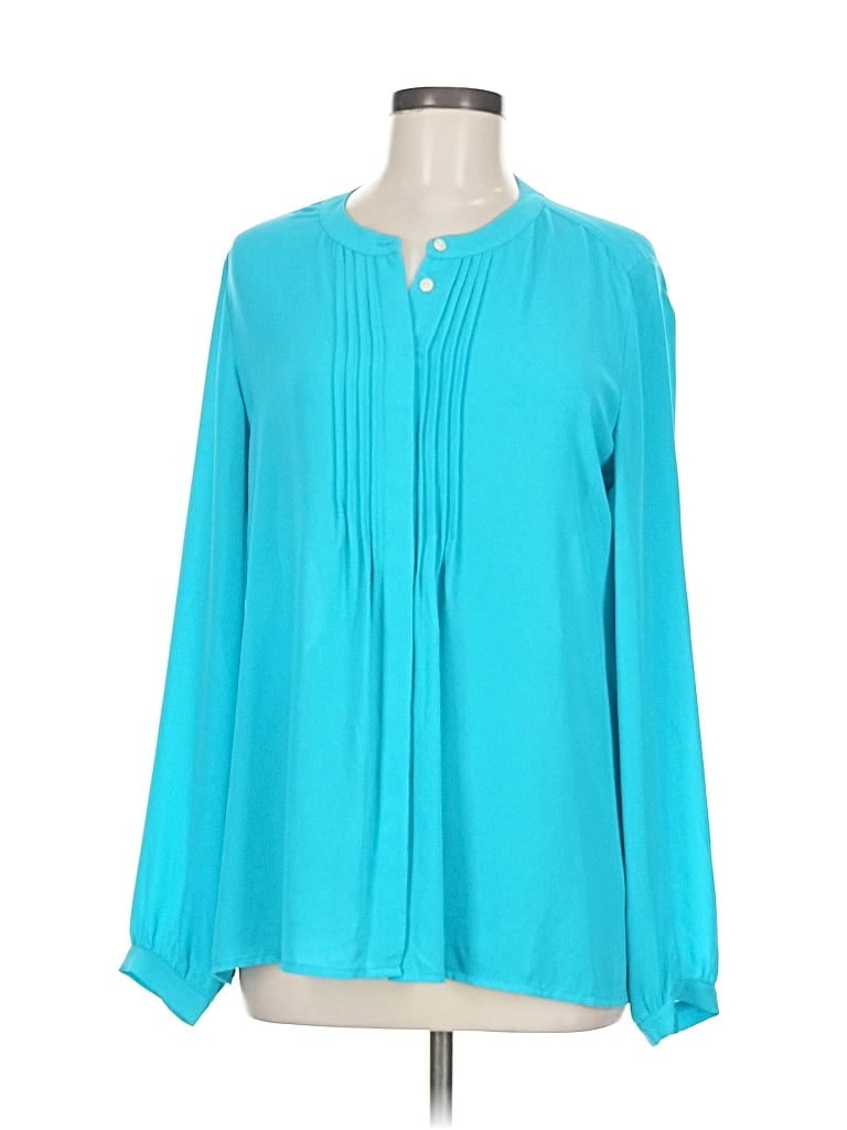 Pre-owned Banana Republic Long Sleeve Blouse In Blue