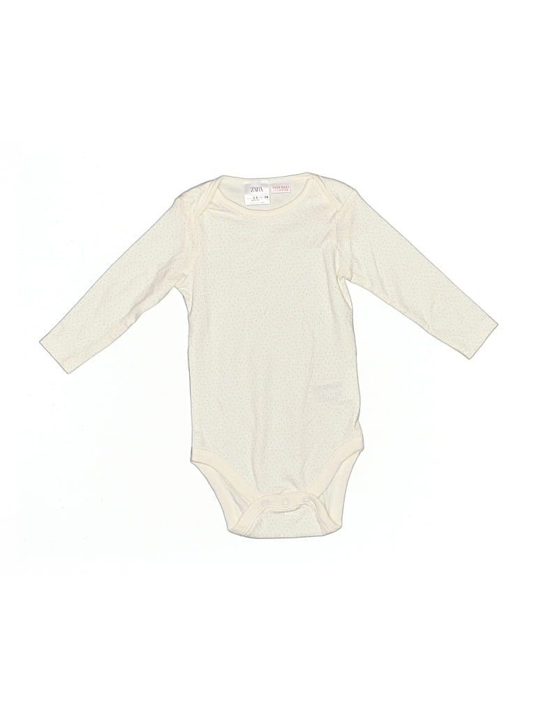 Pre-owned Zara Babies' Long Sleeve Onesie In White