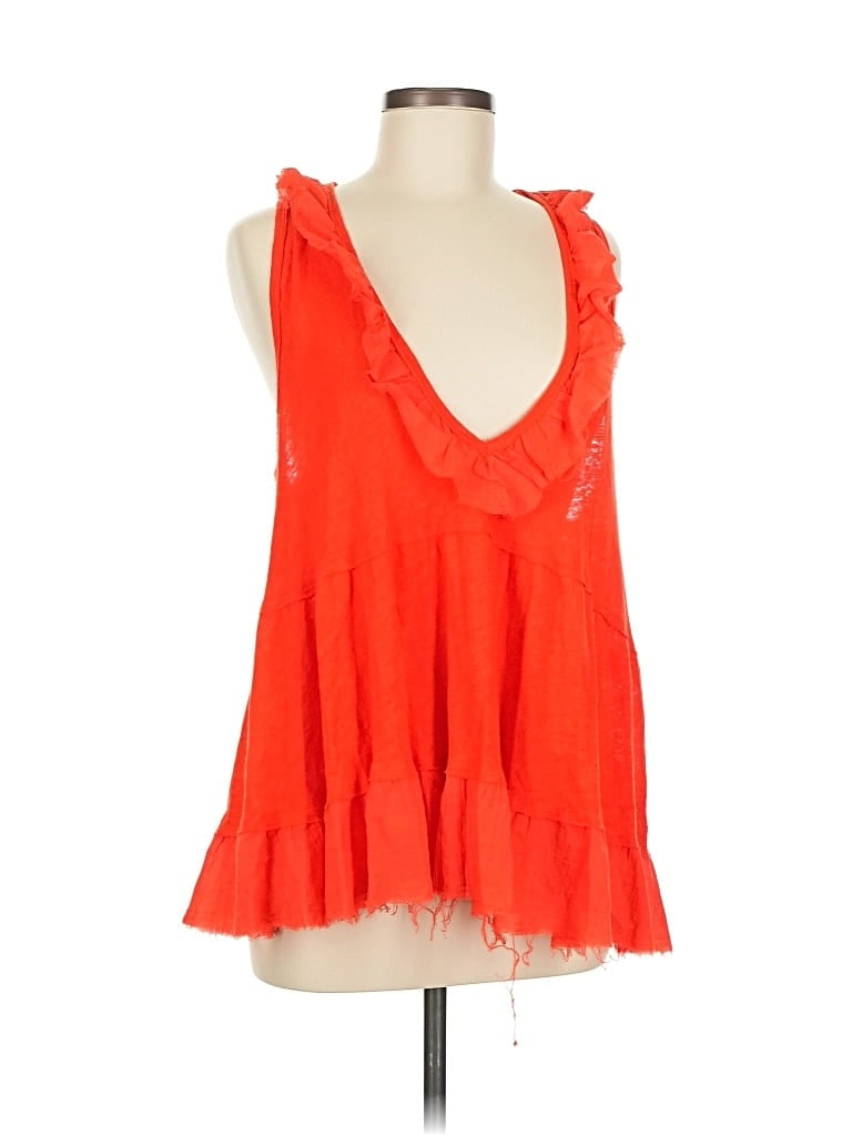 Pre-owned Free People Sleeveless Blouse In Orange