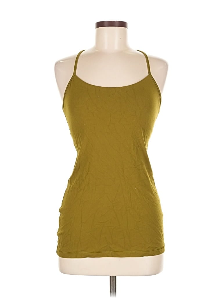 Pre-owned Lululemon Athletica Tank Top Green Halter Neckline Tops