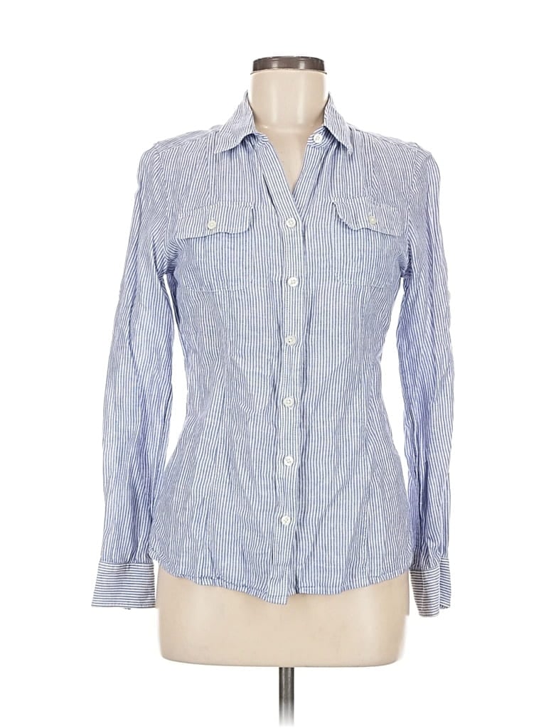 Pre-owned Banana Republic Long Sleeve Button Down Shirt In Blue