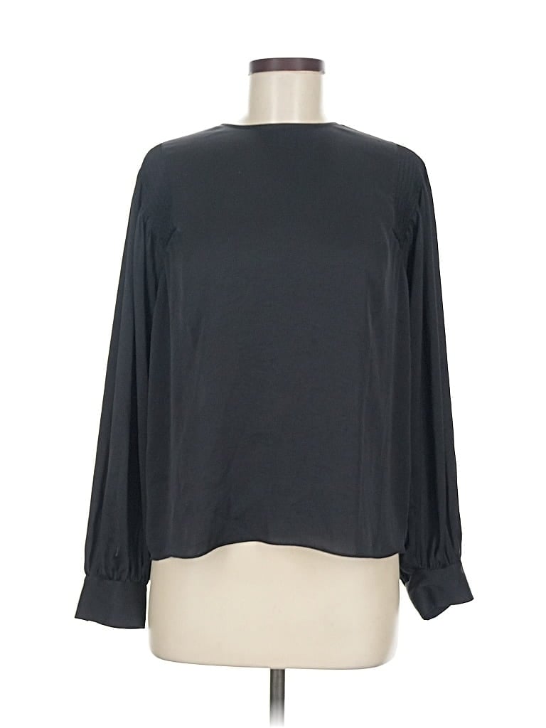 Pre-owned Vince Long Sleeve Blouse In Gray