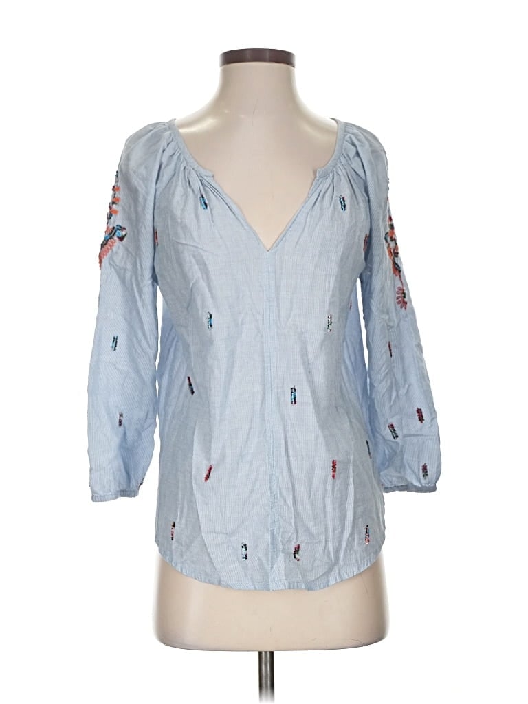 Pre-owned Velvet By Graham & Spencer 3/4 Sleeve Blouse In Blue