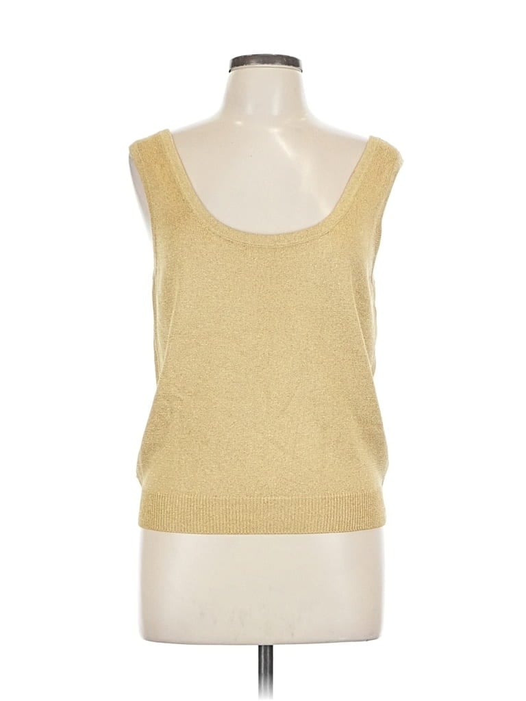 Pre-owned St. John Basics Tank Top Gold Square Neckline Tops
