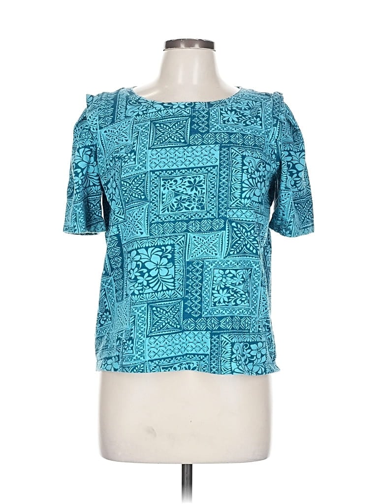 Pre-owned Ann Taylor Loft Short Sleeve T-shirt In Blue
