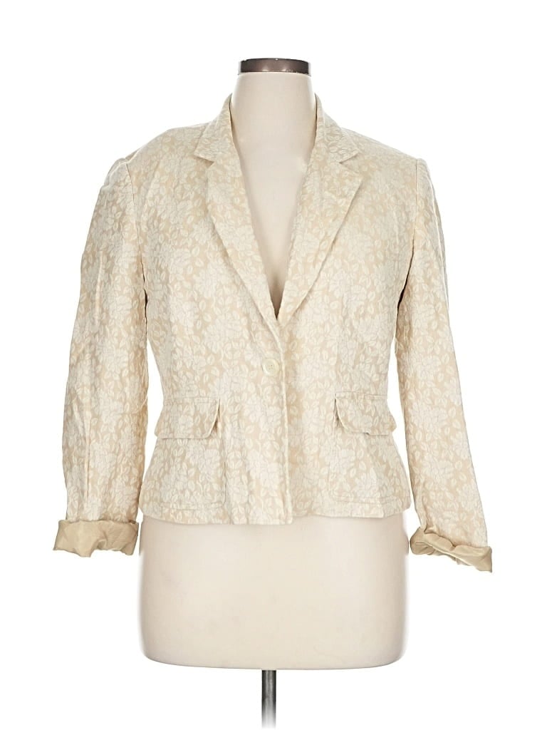 Pre-owned Villager By Liz Claiborne Blazer Jacket In White