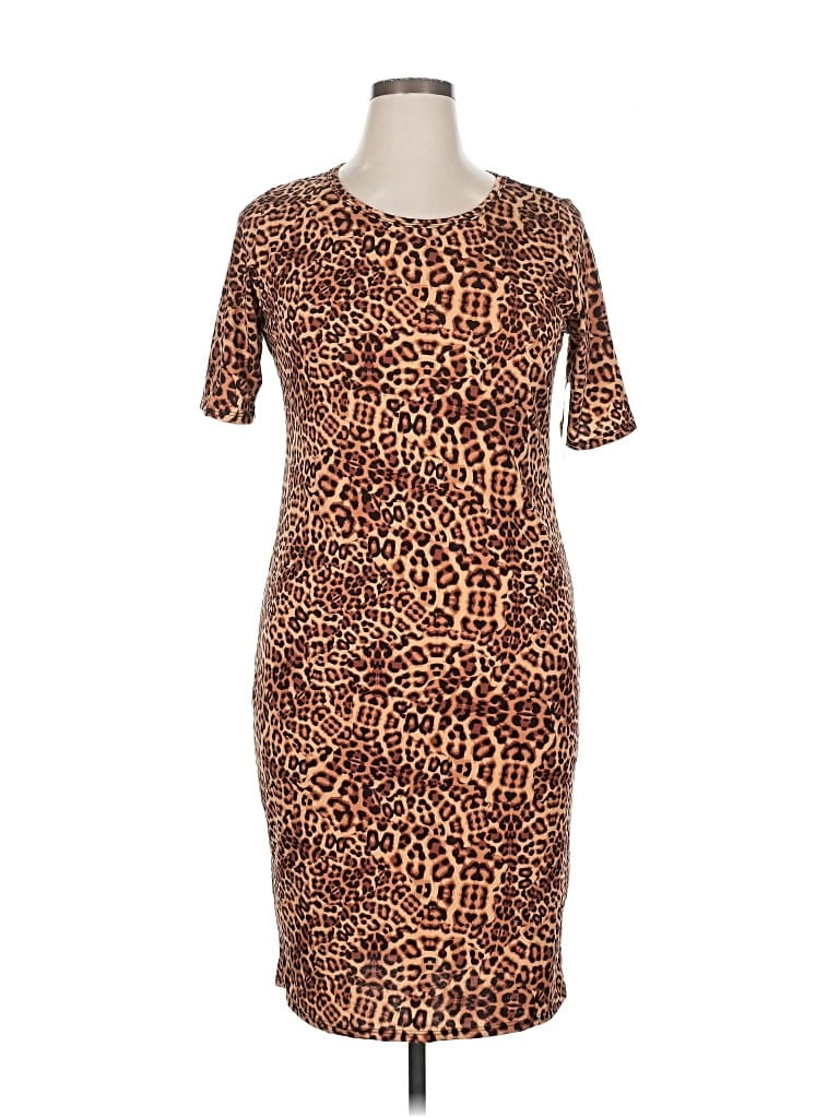 Pre-owned Lularoe Casual Dress In Brown