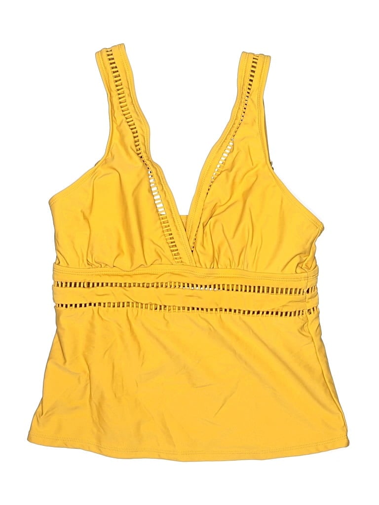 Pre-owned Time And Tru Swimsuit Top Yellow Swimwear